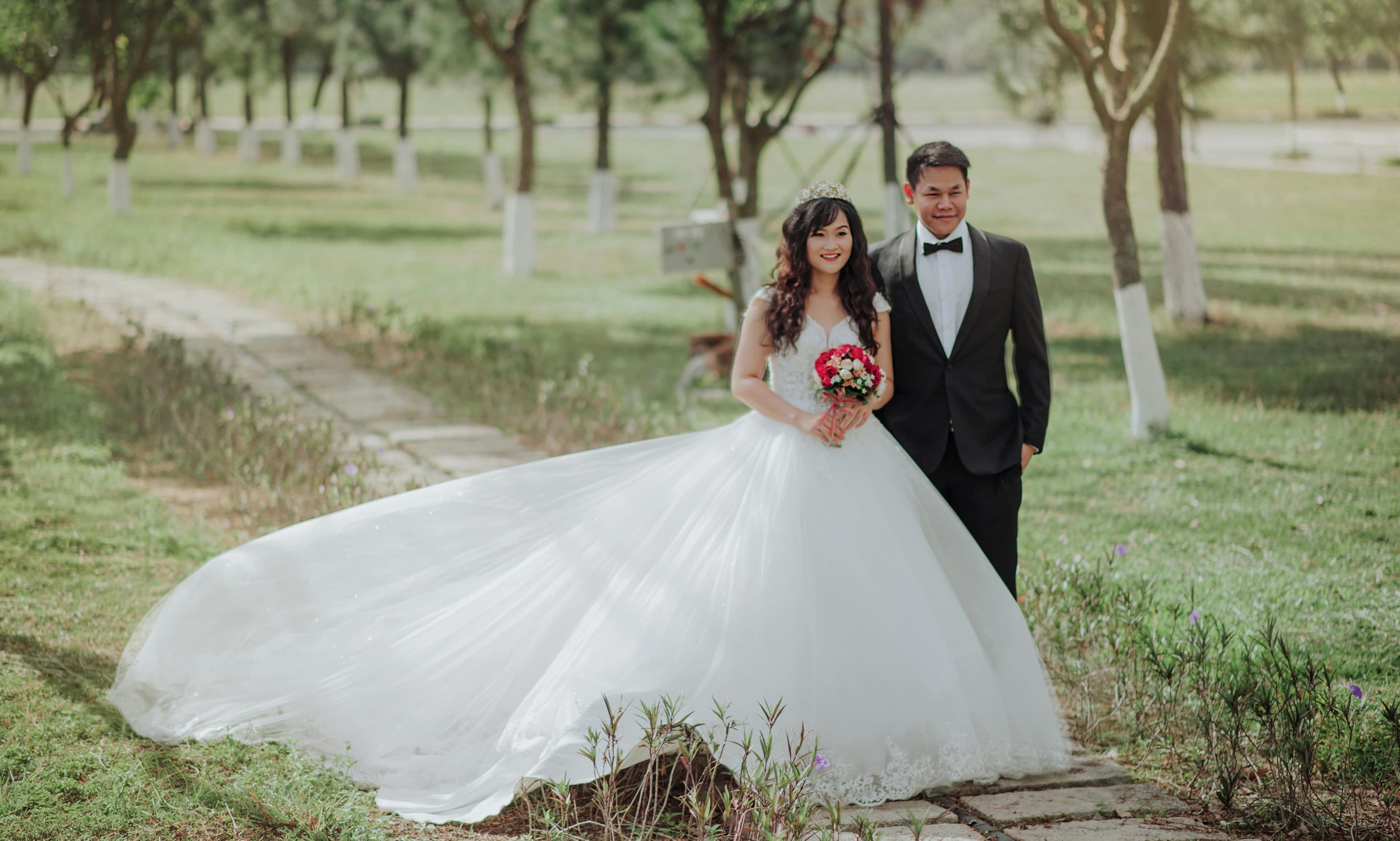 Couple sharing a quiet moment during golden hour portraits
